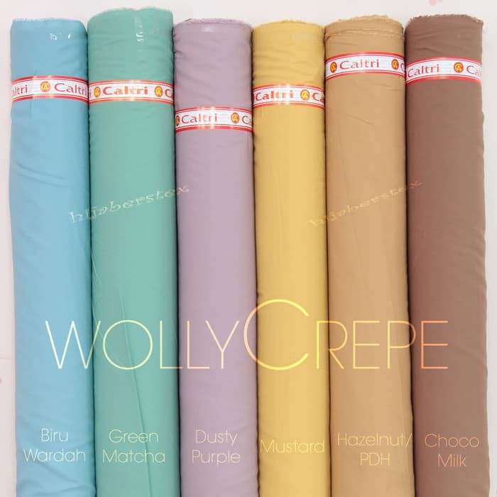 1 Roll Kain Wollycrepe Wolycrepe Wolicrepe Wolicrep Caltri - Bahan Murah Gamis Hijab