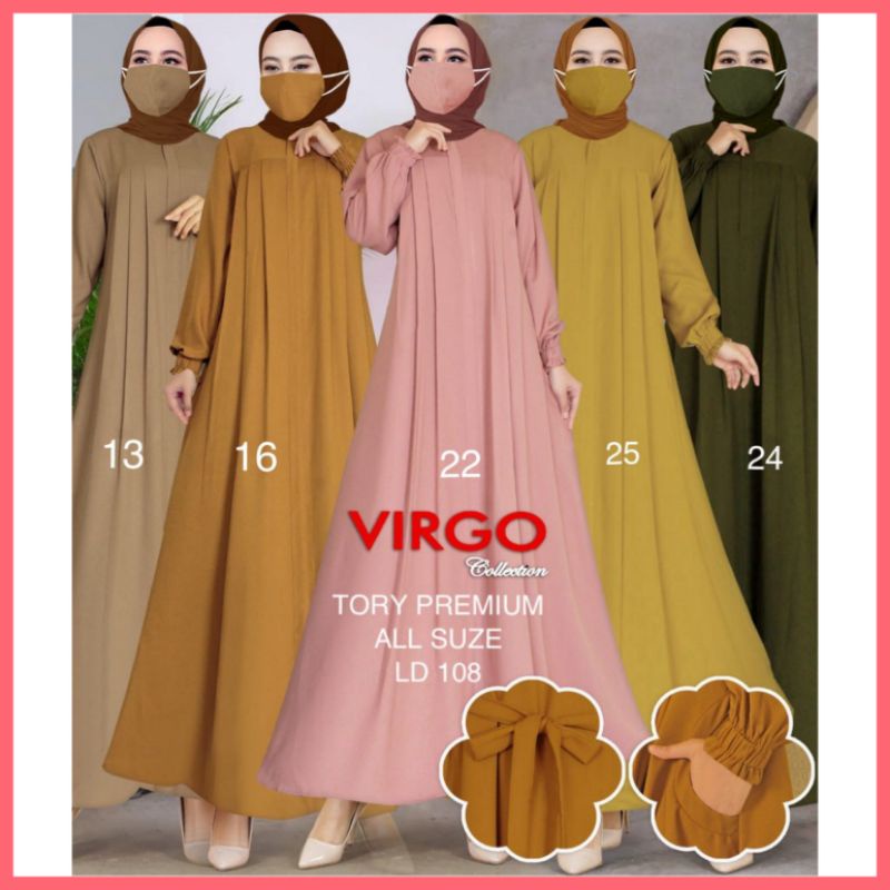 (COD) BAJU PAKAIAN FASHION WANITA CEWE GAMIS TORRY BOURCH BY VIRGO ORIGINAL FREE MASKER