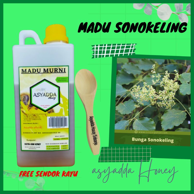 

Raw Honey 1 kg Madu Sonokeling Asli Murni 100%