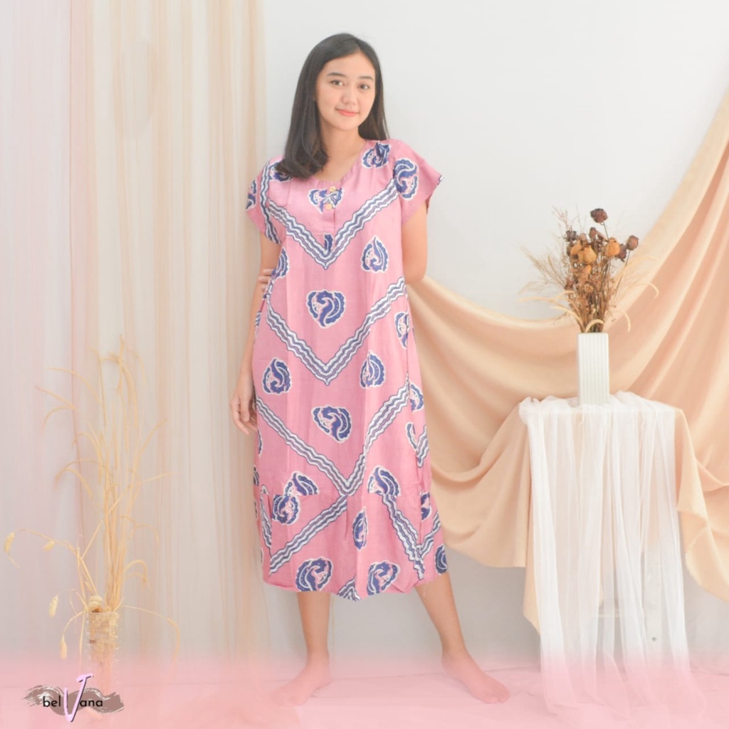 Daster Ruffle | Rufle | Viral Rayon Handprint Busui Friendly Dan Non Busui Fit XXL-[RFL] T