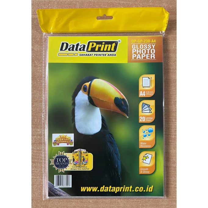 Kertas Foto A4 Data Print Glossy Photo Paper A4 (180 210 230 gsm) 20 Sheets