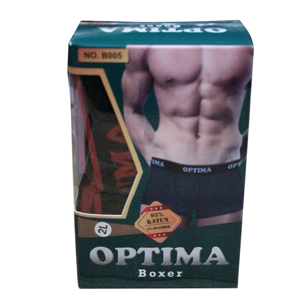 [Isi 2] PREMIUM BEST SELLER Boxer Optima Celana Dalam Pria Pinggang Karet Underwear Size M L XL XXL CD