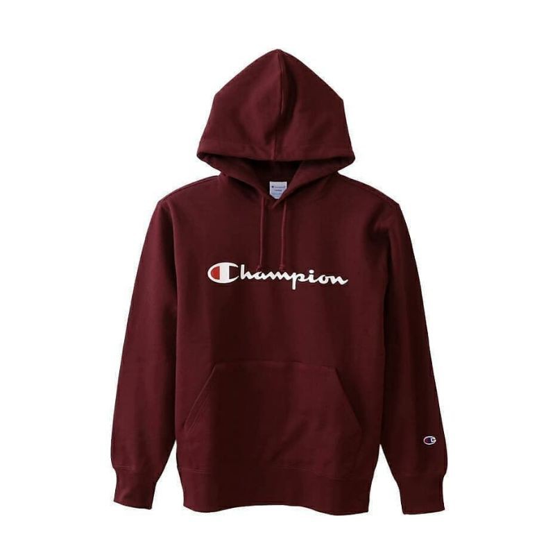 Hoodie Champion Script Maroon / Jaket Champion Original / Sweater Champion