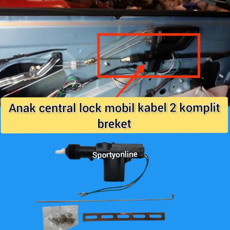 anak central lock 2 kabel komplit breket