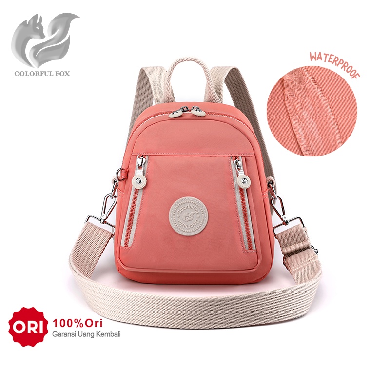 Tas Ransel Wanita COLORFUL FOX 6253 Backpack Wanita Remaja Tas Anti Air WATCHKITE WKOS