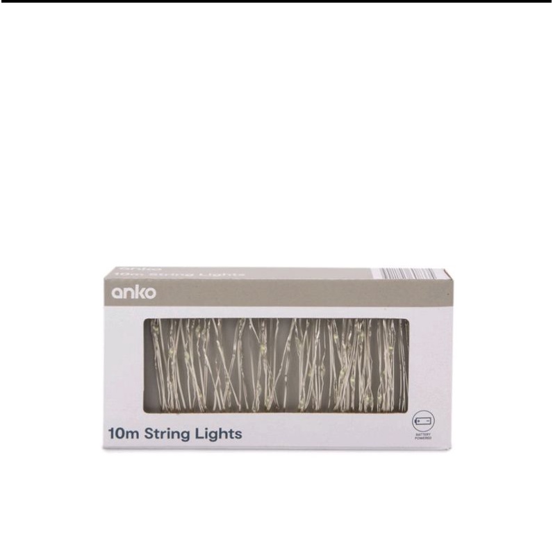 Anko string light lampu hias 10 meter outdoor indoor lampu gantung putih