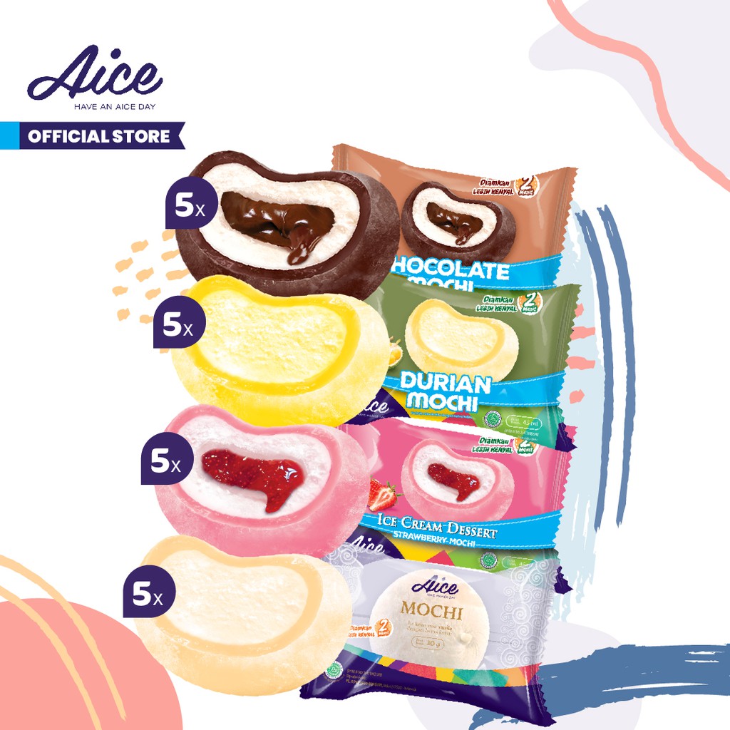 Aice Ice Cream Paket Mochi Lovers Es Krim Eskrim 20pcs | Shopee Indonesia