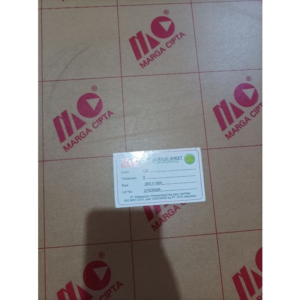 Akrilik Lembaran 5mm 100x50 cm