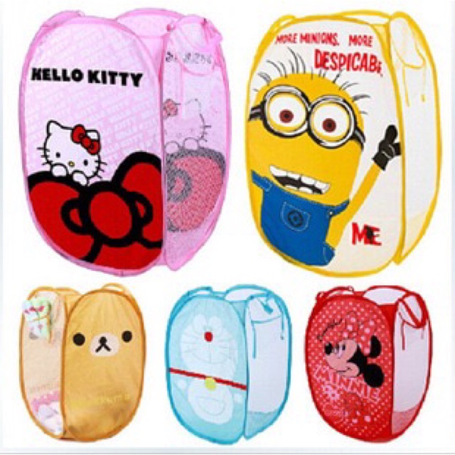 Laundry bag cute / keranjang baju lipat (Hamper)