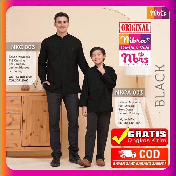 Nibras Couple Ayah dan Anak Laki Laki Cople Baju Koko Nibras Lengan Panjang Dewasa Cowok Promo NKC 0