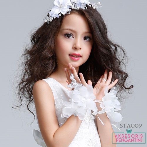 [PRODUK TERLARIS] AKSESORIS PESTA SARUNG TANGAN ANAK WEDDING GLOVES PUTIH STA009