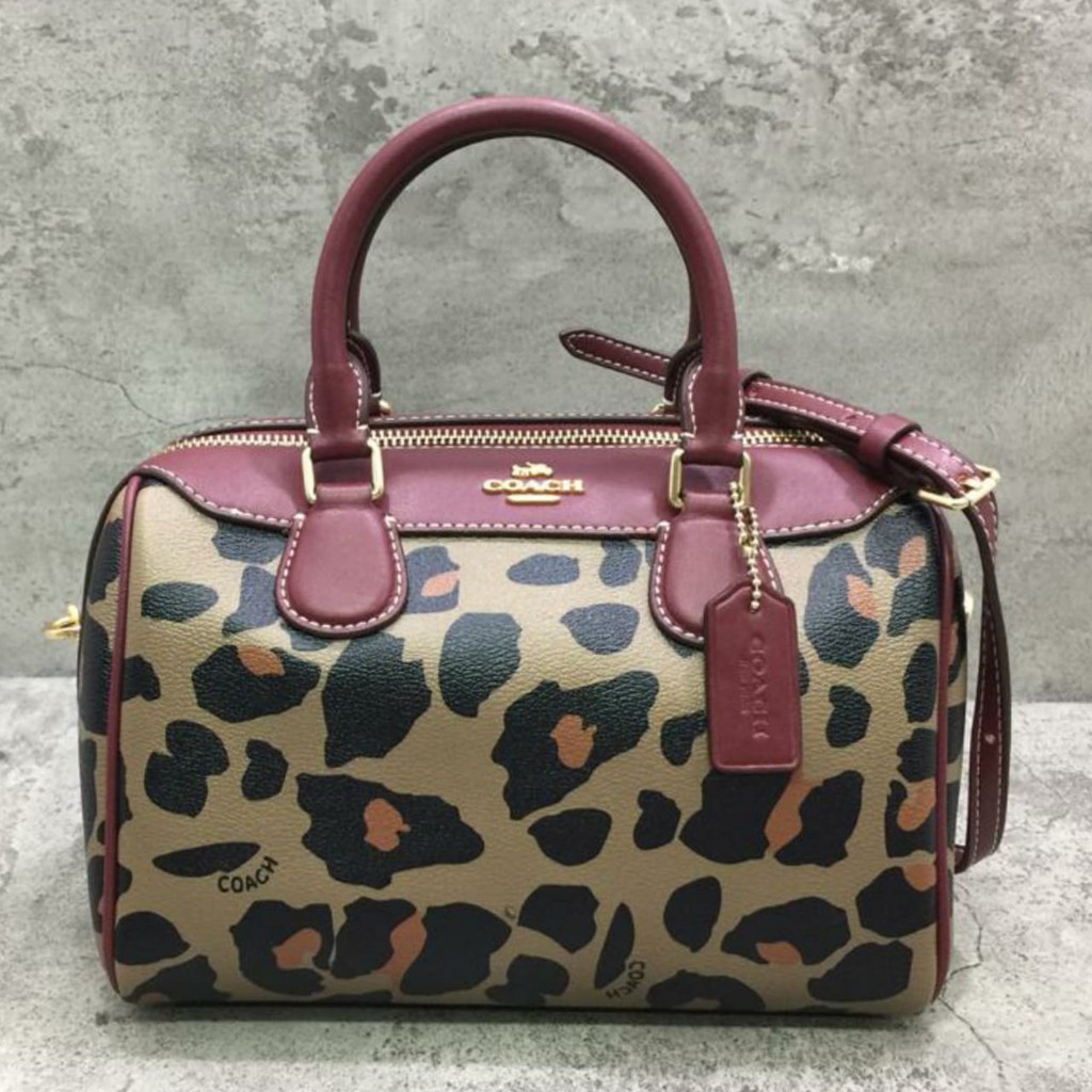 Tas Wanita  COACH Bennet Satchel With Leopard Print -161