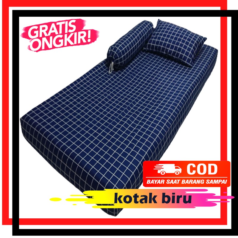 SPREI KOTAK / SPREI MOTIF KOTAK / SPREI KARET 90*200*20