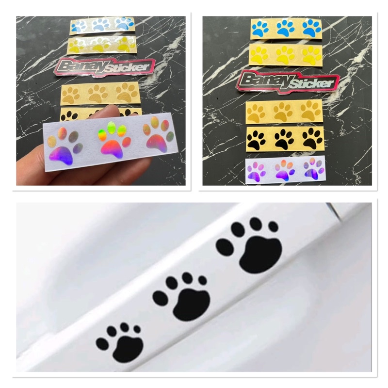 STICKER STIKER TELAPAK KAKI KUCING HANDLE PINTU SPION MOBIL CUTTING