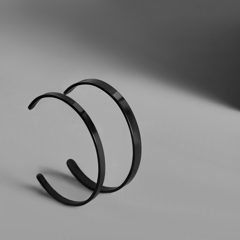 Eclat Black Men’s Bangle (4 mm) | CUSTOMISABLE BRACELET