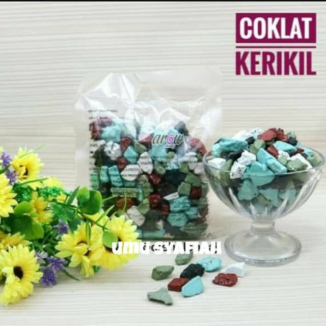 Coklat krikil stone 250gram kemasan toples/oleh oleh haji dan umroh