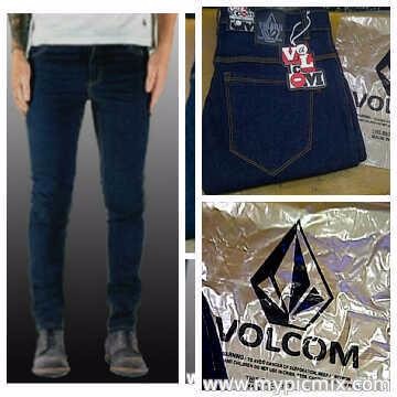 CELANA JEANS PRIA VOLCOM SLIM FIT BIRU DONGKER KEREN / BLUEBLACK PYP