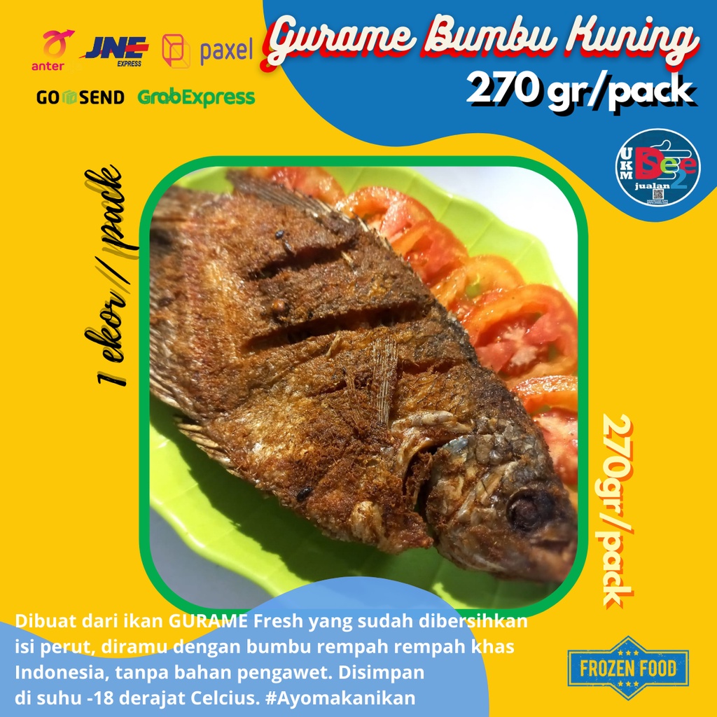 

Ikan Gurame Bumbu Pulo Mawar-Frozen food, tinggal goreng, 200 gram/ekor!