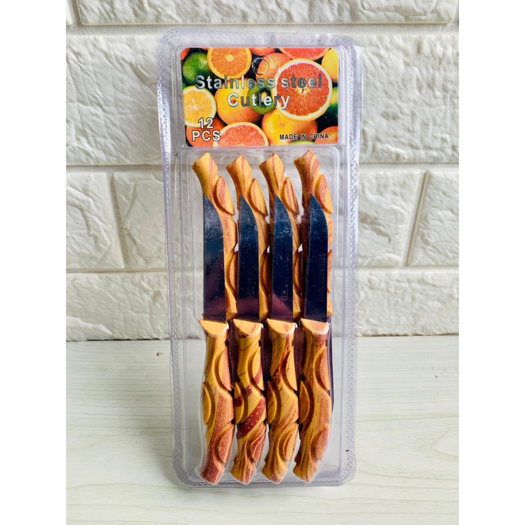 Pisau Dapur Kecil/stainless Steel Cutlery Isi 12pcs