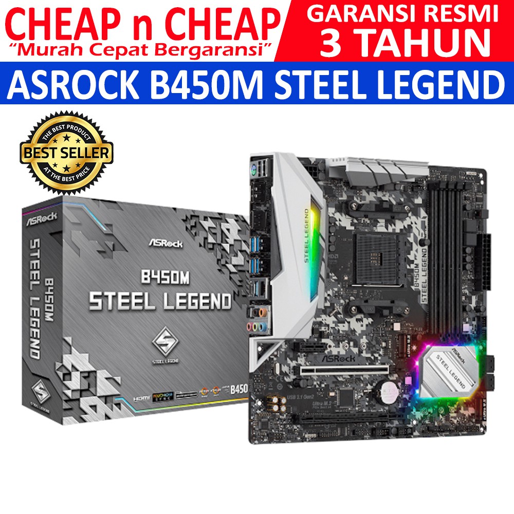 Материнская плата asrock b450 steel legend