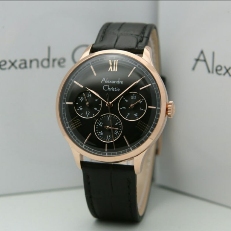 ALEXANDRE CHRISTIE AC6560 ROSEGOLD BLACK PRIA.ORIGINAL GARANSI RESMI 1 TAHUN