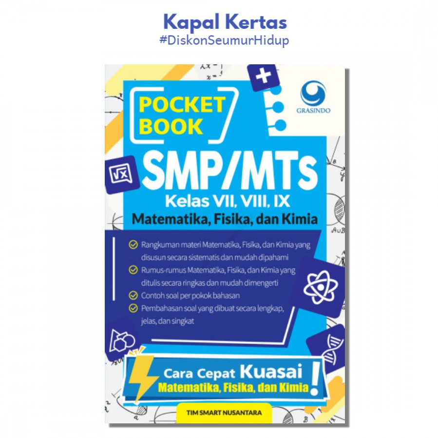 Pocket Book Matematika Fisika Kimia Smp Kelas 7 8 9 Shopee Indonesia