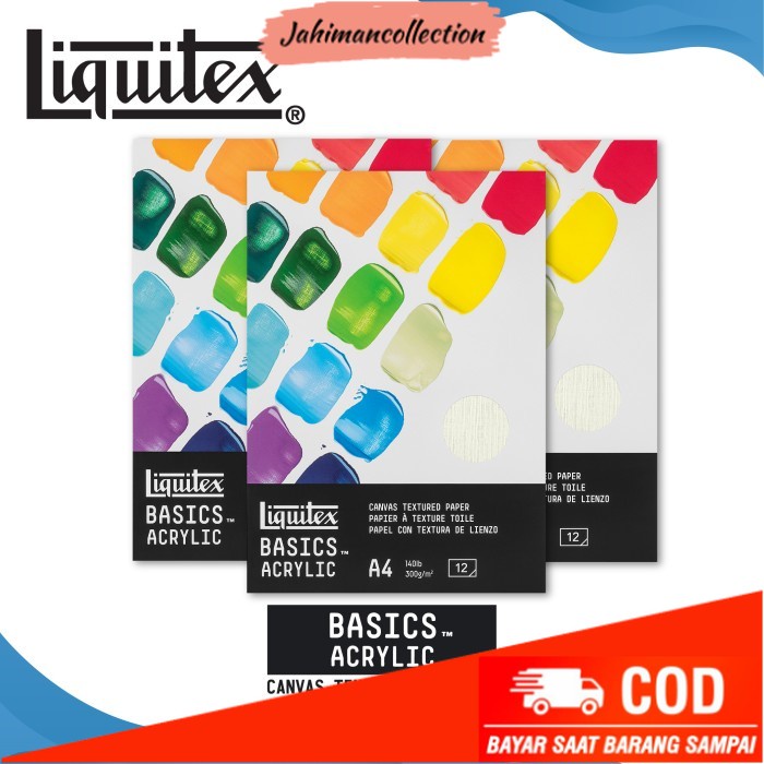 

✨ BISA COD ✨ Kertas Gambar Liquitex Basics A4 Canvas Texture Acrylic Paper Pad