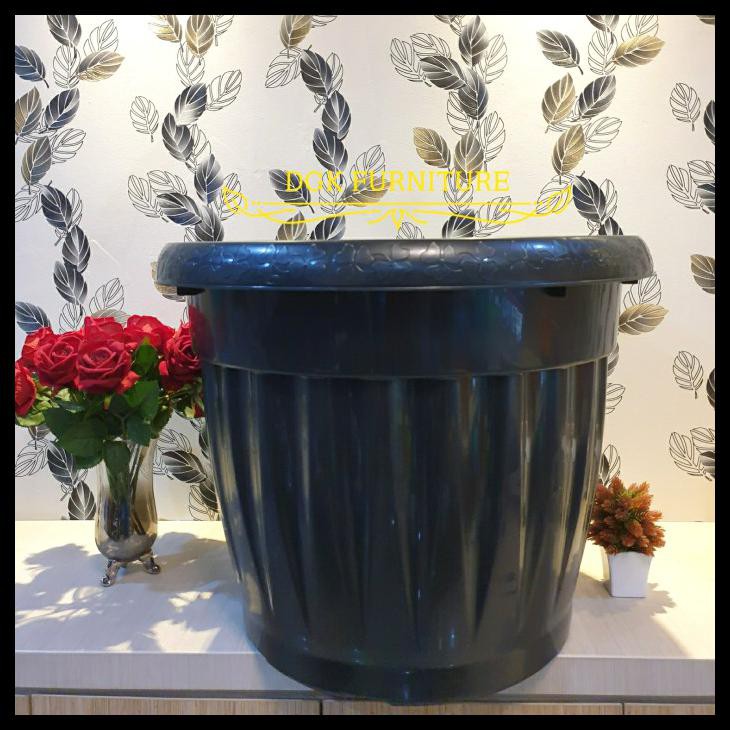 Pot Bunga Bulat Jumbo Besar Plastik Hitam Diameter 70 Cm Murah