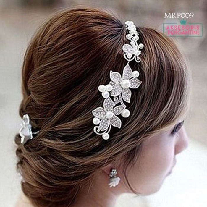 [STOCK TERBATAS] HEADPIECE TIARA PENGANTIN AKSESORIS PESTA HAIRBAND MUTIARA MRP009