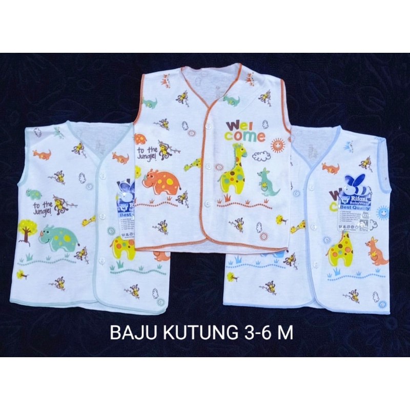 3pcs 4pcs baju bayi 3-12m putih warna katun SNI / pakaian bayi lahir / perlengkapan bayi