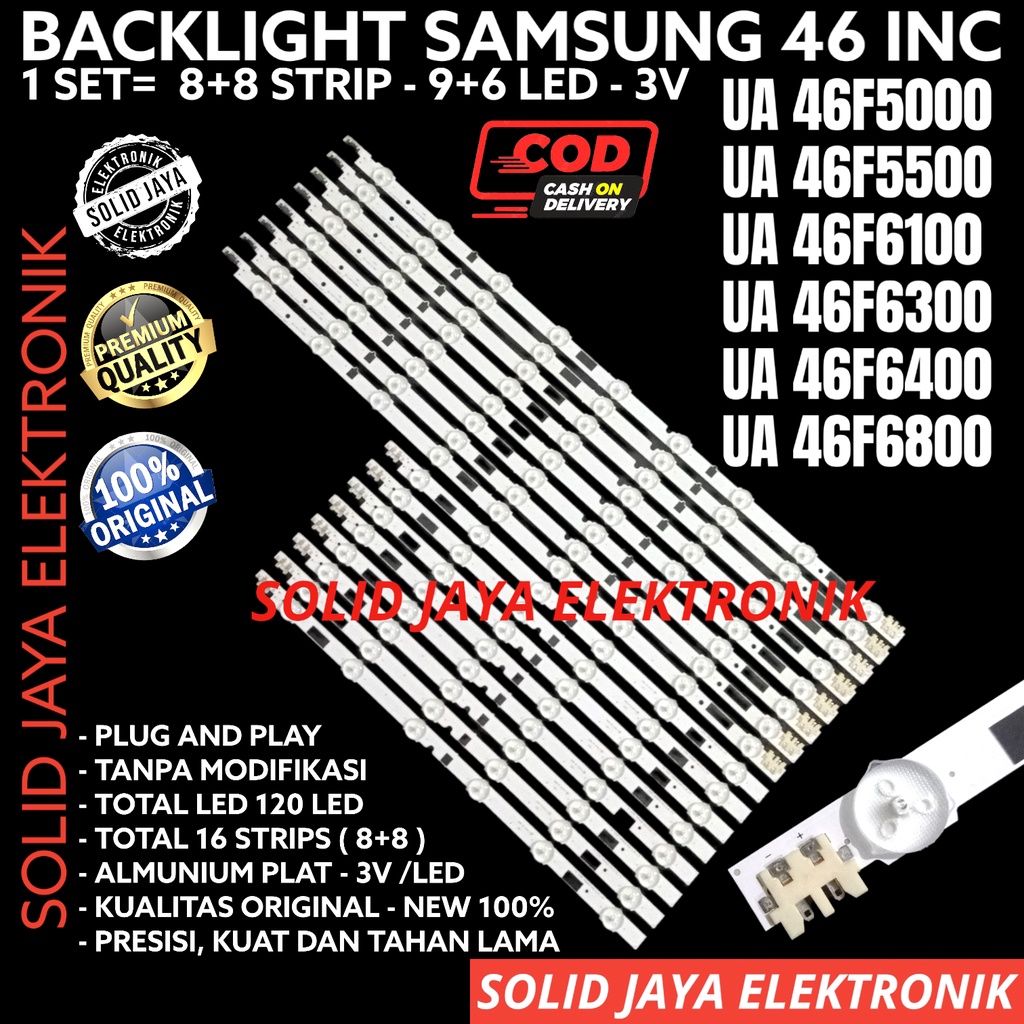 BACKLIGHT TV LED SAMSUNG 46 INC UA 46F5000 46F5500 46F6100 46F6300 46F6400 46F6800 LAMPU BL 15K 3V 46F UA46F5000 UA46F5500 UA46F6100 UA46F6300 UA46F6400 UA46F6800 UA-46F5000 UA-46F5500 UA-46F6100 UA-46F6300 UA-46F6400 UA-46F6800 15 KANCING 15LED 46INC 46