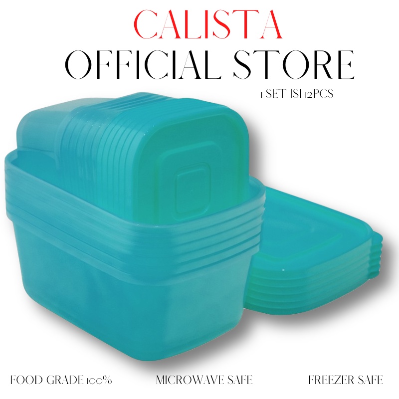 Toples Plastik Calista Rumoi Soft Isi 12Pcs/ Food Container Set/ Kotak Makanan/ Tempat  Penyimpanan Makanan Set/ Food Preparation Set/ Food Storage/ Toples Kulkas Set/ Tempat Wadah Box Bumbu Dapur/ Food Container Kulkas/ Tempat Sayur/ Toples kulkas Set