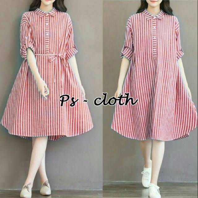 { THABI } GL 350 JUMBO SALUR / DREES KOREA / DRES WANITA / BAJU WANITA KEKINIAN / DRESS WANITA KOREA