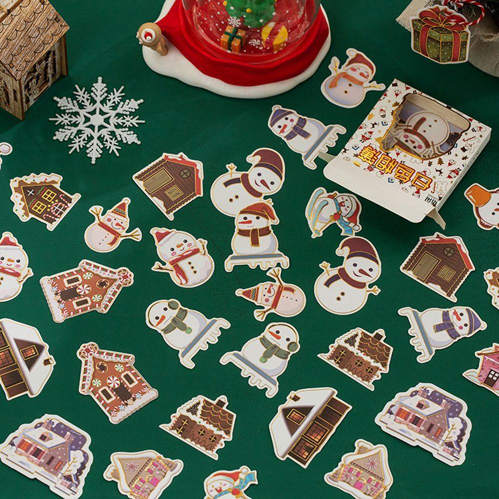 Solighter Stiker Natal DIY Dekorasi Foto Scrapbooking Tangan Akun Masking Tape Alat Tulis Stationery Dekorasi