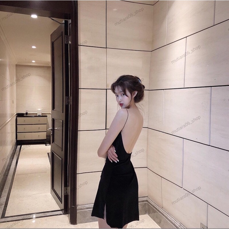 Mini dres bludru velvet/ dress velvet/baju tidur import/Korean Velvet Mini Dress Wanita Beludru Tanpa Lengan