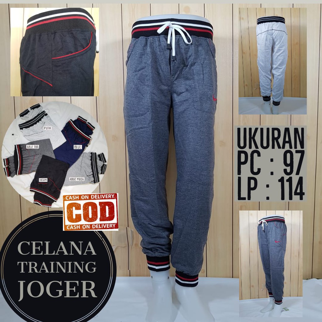 Celana training jogger panjang sport bahan yang adem dan nyaman dipakai