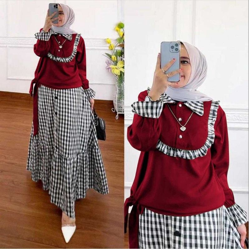 RR NAGITA 4 WARNA SET ROK FASHION MUSLIM SET BAJU MUSLIM SET MUSLIM SET ROK MUSLIM SET WANITA SET KO