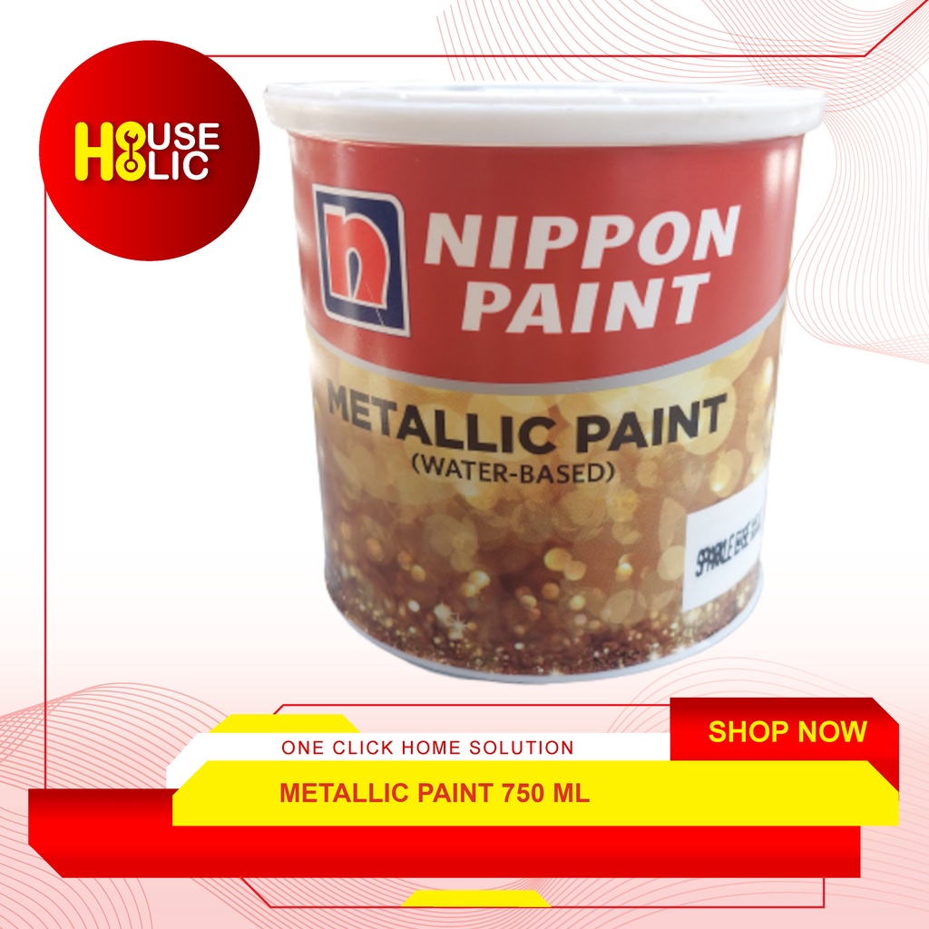 Metallic Paint 750 ML Water Based Metalic Beton Kayu Besi Nippon Paint