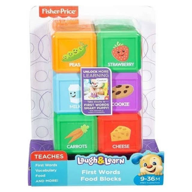 fisher price first words food blocks laugh &amp; learn baby toys mainan anak bayi blok brick balok susun