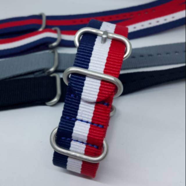 STRAP TALI JAM KANVAS NATO NYLON STRAP BUCKLE STAINLESS STEEL