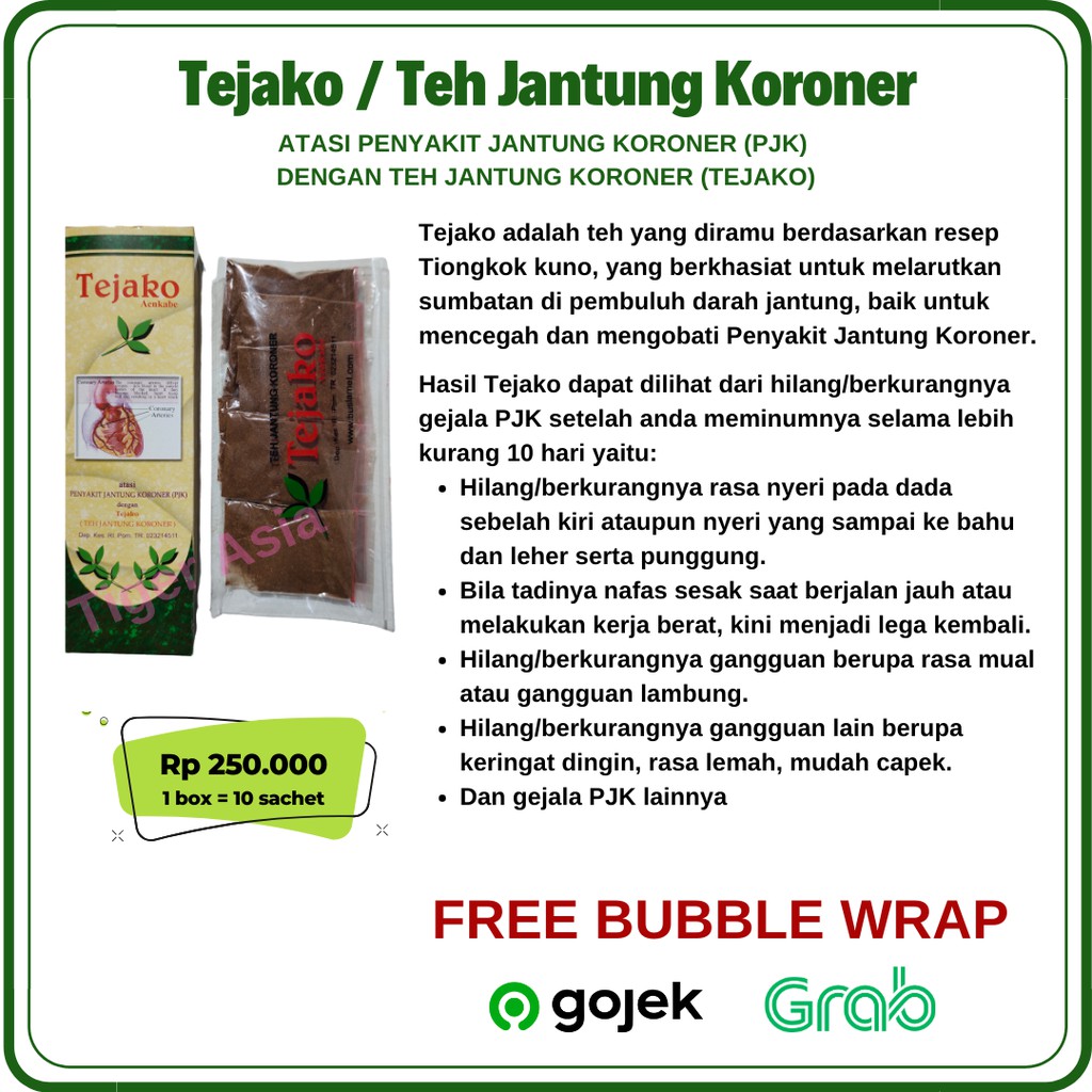 (ORI) TEJAKO TEH JANTUNG KORONER HERBAL TEA Dada Nyeri Sesak Nafas Penyumbatan Arteri Koroner Heart