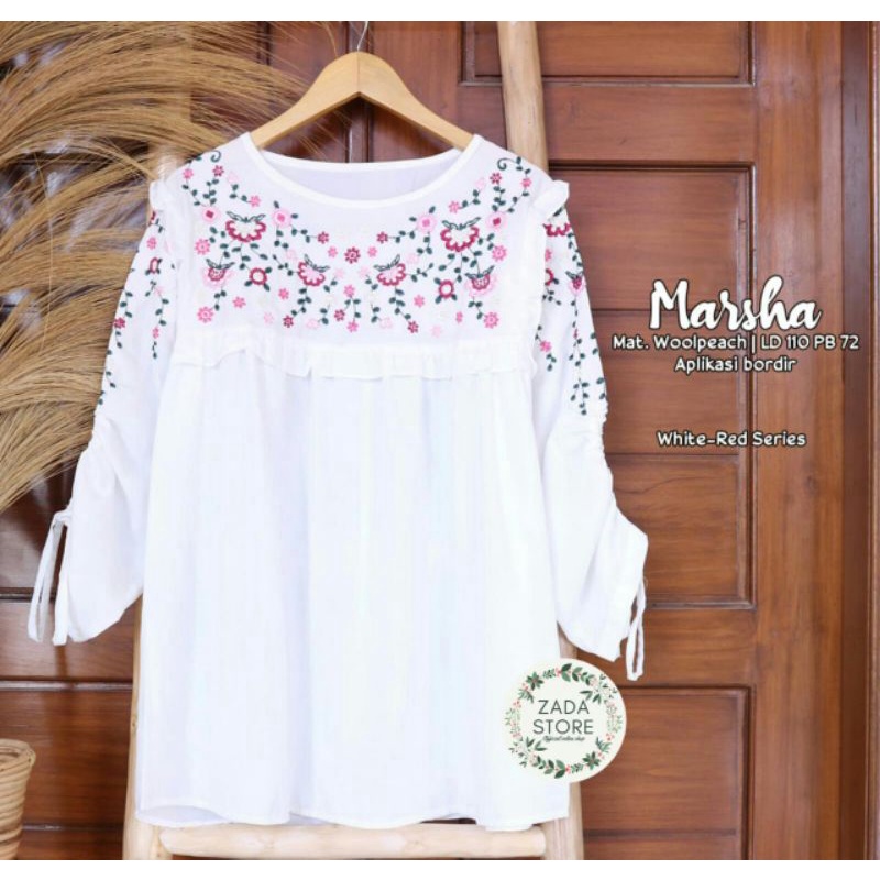 BAJU PUTIH BORDIR WANITA / BLOUSE PUTIH / BLOUSE BORDIR / BAJU WANITA BORDIR MURAH / GROSIR BAJU