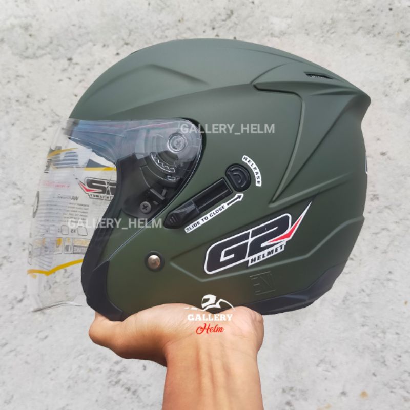 Jual HELM G2 OPTIMAX ARMY DOFF HELM HALF FACE MODEL INK DYNAMIC Shopee Indonesia