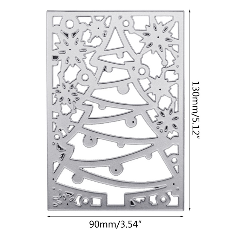 Cetakan Stensil Cutting Dies Motif Pohon Natal Bahan Metal Untuk Scrapbook / Craft DIY