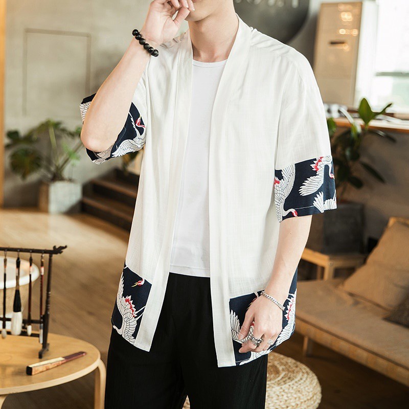 Baju Kimono Pria Japanese kimono cardigan men haori yukata male samurai costume clothing kimono jack