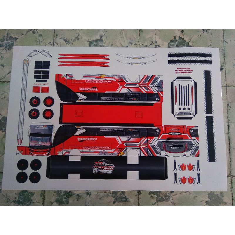 Lembaran PaperCraft Bus Dreamsengon JB3+SHD Voyeger Skala 1:50