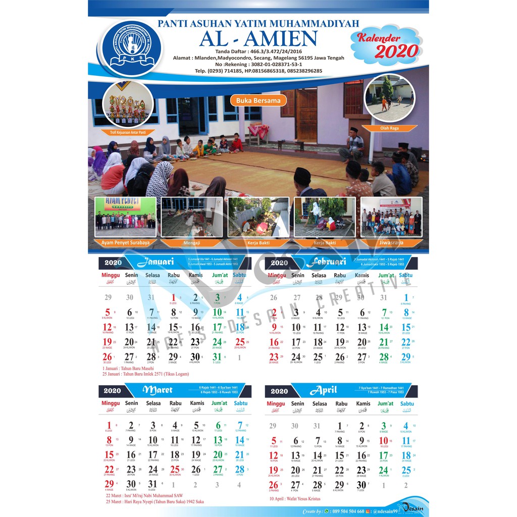 Kalender Dinding 2021 Custom 3 Lbr 4 Bulan Shopee Indonesia