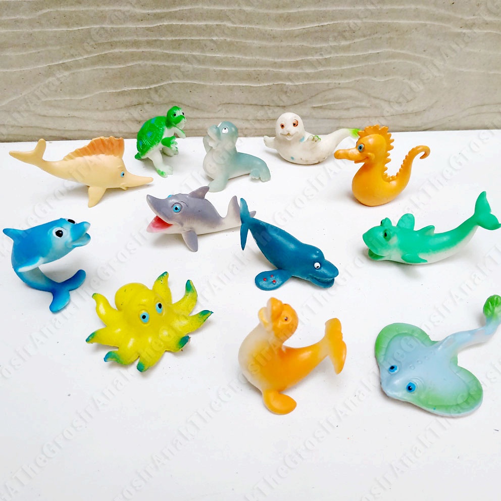 Baby Zoo 445 Sea World PREMIUM ISI 12 Mainan Miniatur Bayi Hewan Laut Gurita Hiu Lumba