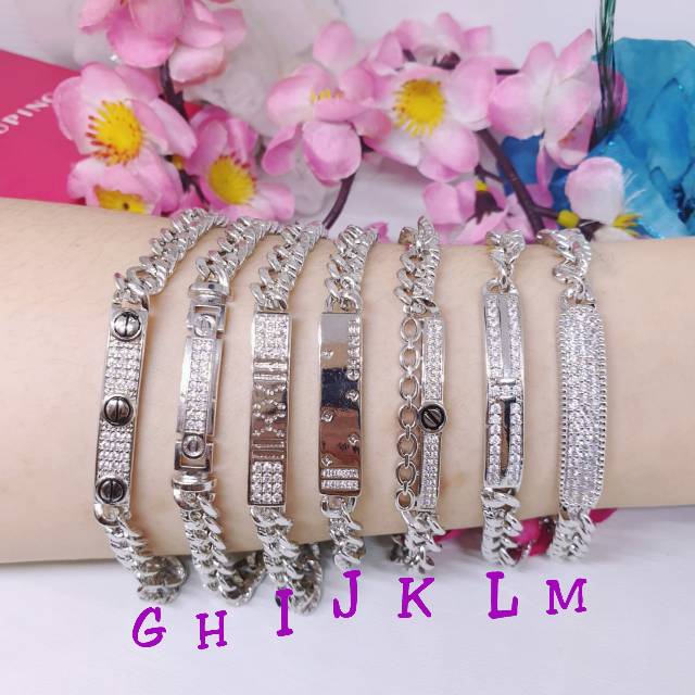 Gelang tangan GP-2 lapis emas putih uk 18cm