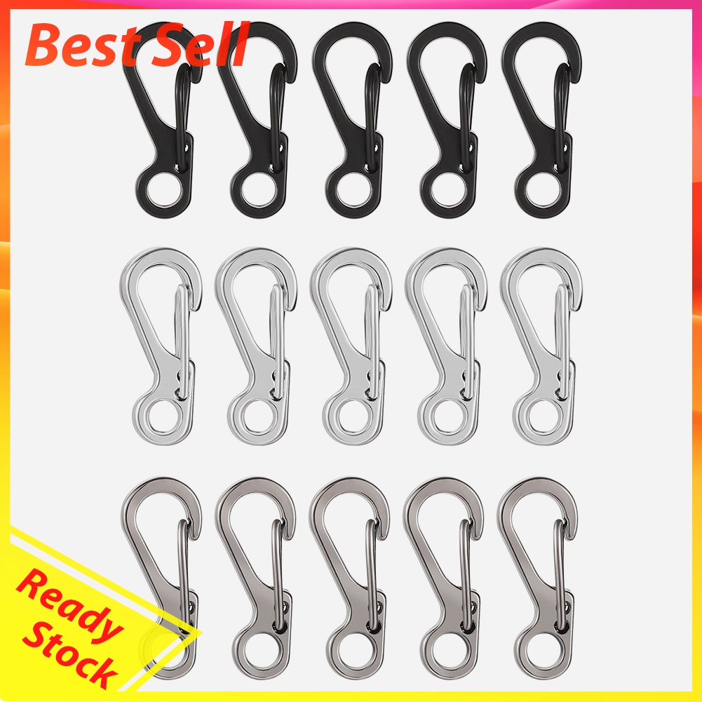 5x Outdoor Carabiner Quick Hanging Key Chain Spring Hook Molle Clasp Buckle